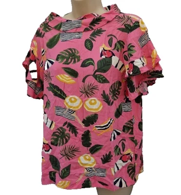 Max Jeans Mujer Rosa Estampado Blusa, Mangas Acampanadas, S Estampado Vacaciones Foto 1 de 4
