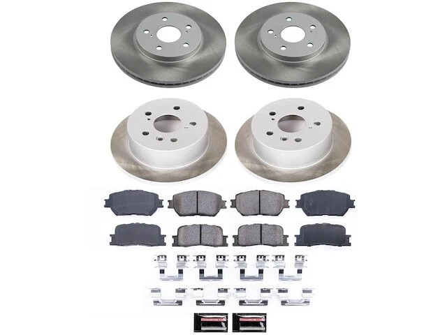 Pastilha de freio dianteiro e traseiro e kit de rotor 49WXRP65 para Toyota Camry 2002 2003 2004 - Imagem 1 de 1
