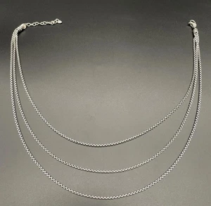 John Hardy JAI Sterlingsilber Dreifach Strang Box Kette Glieder Halskette 18" - Bild 1 von 10