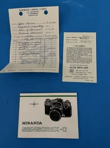 Excellent MIRANDA SENSOREX C INSTRUCTION BOOK and invoice - Picture 1 of 13