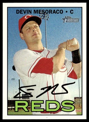 Tarjeta de béisbol Devin Mesoraco 2016 Topps Heritage #601 Cincinnati Reds 25242 Foto 1 de 2