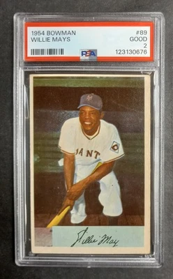 Bowman 1954 - #89 Willie Mays - Salón de la fama - Jugador Más Valioso - PSA 2 Bueno Foto 1 de 2