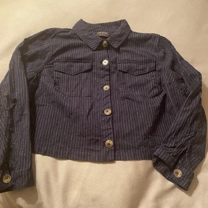 Chaqueta Camisa Ligera Lane Bryant Lino/Algodón Rayas Talla 20 - Imagen 1 de 6