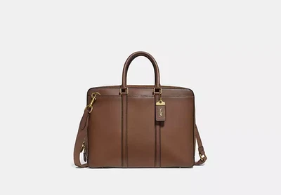 COACH  Metropolitan Slim Brief Leather Bag Brown - Image 1 of 4