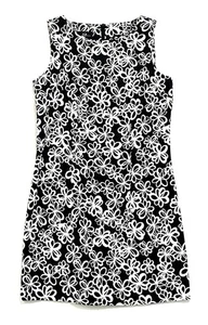 AGB, Black & White Floral Print Sleeveless Back Zip Dress, size 16 - Picture 1 of 5