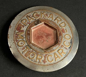 PACKARD CARIBBEAN WIRE WHEEL CENTRE HUB CAP COVER MOTOR CAR VINTAGE BADGE EMBLEM - Picture 1 of 9
