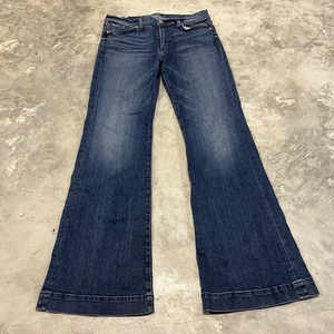 7 Seven For All Mankind Dojo Women’s Jeans Size 31 Flare Low Rise Medium Wash - Picture 1 of 9
