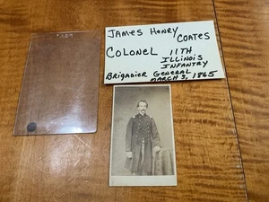 CDV Civil War Solider Photo ID’d Col. COATES JAMES HENRY 11th Illinois Infantry - Picture 1 of 24