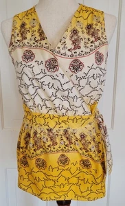 Vintage Old Navy Sleeveless Wrap Blouse Top Tie Yellow Size M? L? *See Notes - Picture 1 of 13