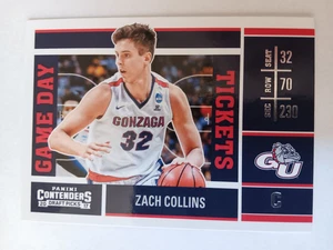 Selecciones del draft de Panini Contenders 2017 - Boletos del día del juego #11 Zach Collins - Gonzaga - Imagen 1 de 2