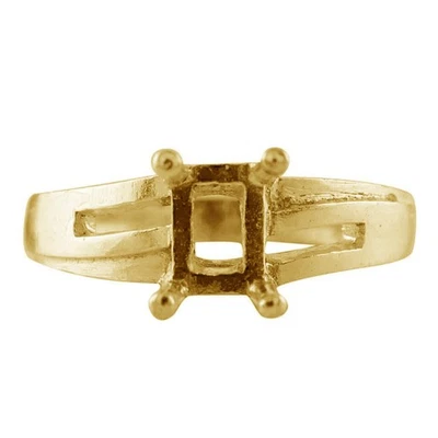 Semi Mount Sterling Silver Ring 7x5mm Octagon New Year Faceted Cut Party Jewelry - Image 1 of 4