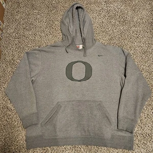 Nike Oregon Duck Team Hoodie Size 2XL  Gray w/ Green Center Pocket Fleece Lining - Picture 1 of 15