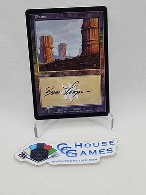 MTG Signed Foil Plains #332 Ben Thompson  Black Signature Invasion *CCGHouse* - Image 1 of 4