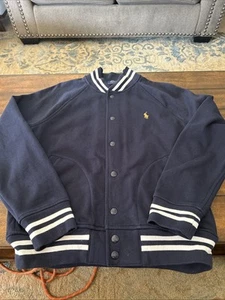 Polo Ralph Lauren Varsity Jacke hinten bestickt marineblau/weiß Herren Small " - Bild 1 von 13