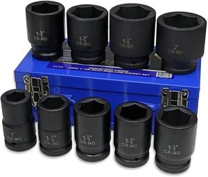 9-Pieces 1" DR Drive Deep Impact Socket Set 6-Point (1-Inch - 2-Inch) 9pc Impact - Bild 1 von 4