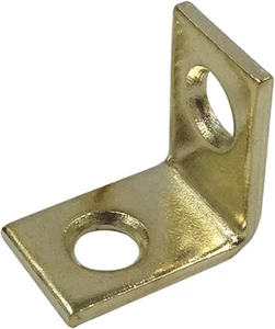 Prime-Line MP11375-4 Corner Bracket, 3/4 In., Steel Construction, Brass-Plated, - Picture 1 of 12