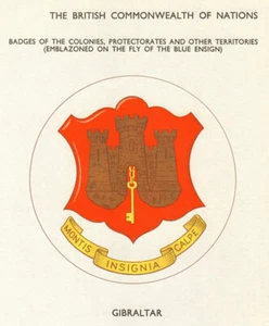 GIBRALTAR FLAGS. Badges of the Colonies, Protectorates & other Territories 1965 - Picture 1 of 1
