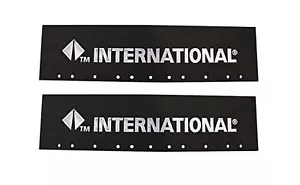 International Trucks Black & Silver 6" x 24" Semi Truck Quarter Fender Mud Flaps - Picture 1 of 1