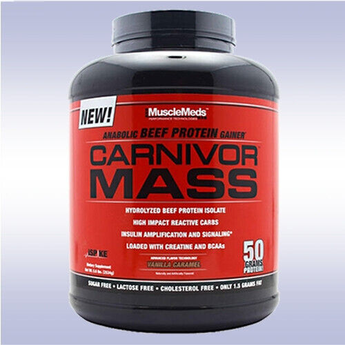 MUSCLEMEDS CARNIVOR MASS (6 LB) beef protein isolate weight gainer amino bcaa