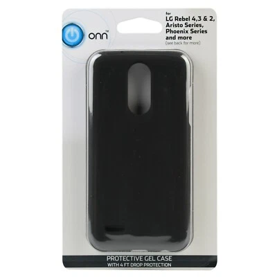 Funda protectora de gel para teléfono LG Rebel 4/3/2, serie Aristo, NEGRA Foto 1 de 4