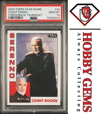 COUNT DOOKU PSA 10 2023 Topps Star Wars Throwback Thursday TBT #24 C4 - Image 1 of 2