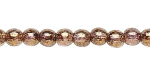 1 Strand Czech Pressed Glass 3mm Translucent Copper Luster Beads - Picture 1 of 2