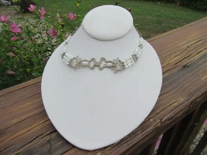 Peruvian White Beaded Alpaca Silver Choker/Necklace - Picture 1 of 3