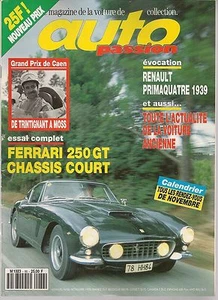 AUTO PASSION 86 FERRARI 250 GT SWB RENAULT PRIMAQUATRE CABRIOLET GP DE CAEN - Foto 1 di 2
