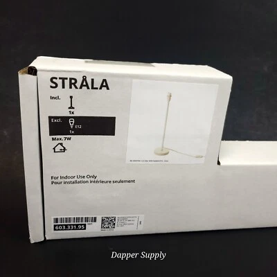 Ikea STRALA Table Lamp Base for Shade (No Bulb) 19" White 603.331.95 New - Image 1 of 4