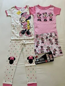 Girl's Disney Minnie Mouse Cotton Sleepwear 4 Piece Pajama Set Size 5 - Picture 1 of 3
