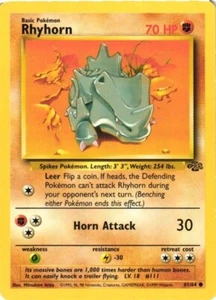 Rhyhorn 61/64 Jungle Set Common 1999 Pokémon Game Card WOTC - Picture 1 of 8