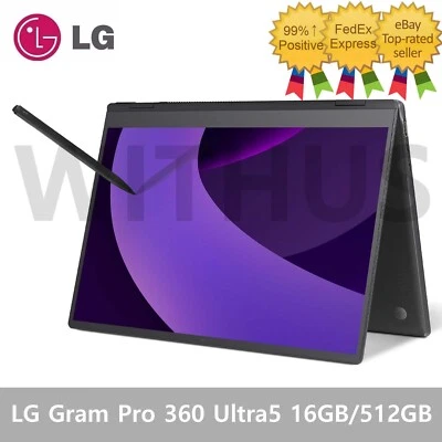 LG Gram Pro 360 16" 16T90TP-GA5BK Ultra5 Intel Arc 16G/512G Win11 gram AI Laptop - Image 1 of 4