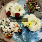 Indian Pakistani Bridal Floral Gajra Fabric Mehndi Mayun Sangeet Jewellery Set 