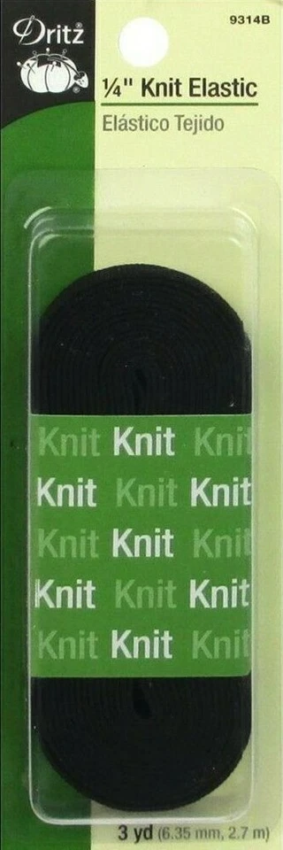 Dritz ~ (9314B) - 1/4" tejido elástico - negro, 3 yd Foto 1 de 1