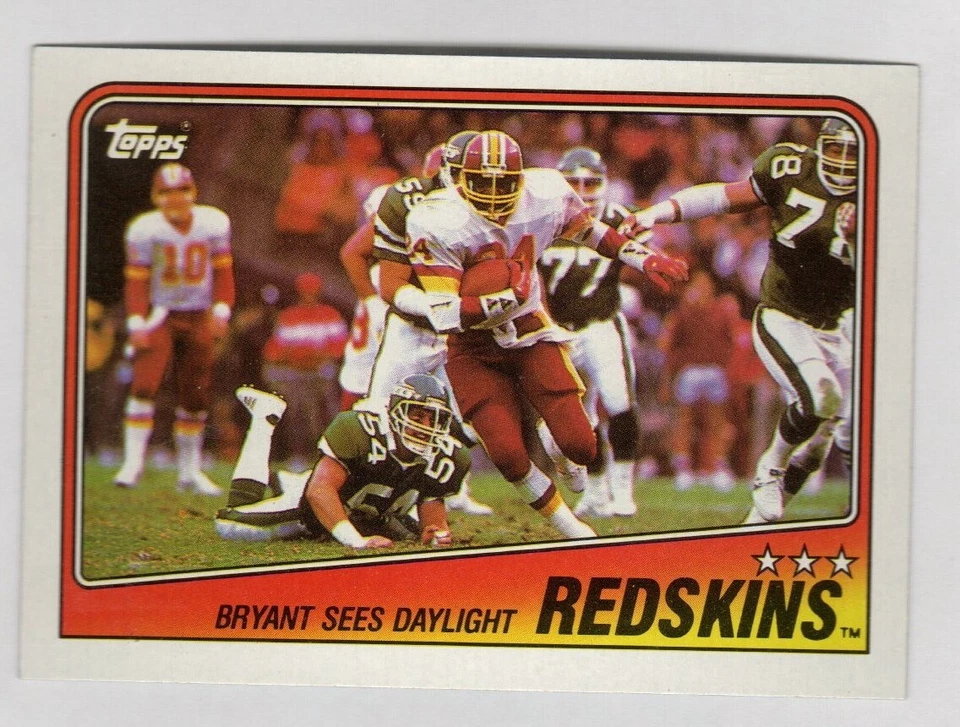 1988 Topps Football #7 Bryant Sees Daylight Washington Redskins Team Card - Image 1 of 1