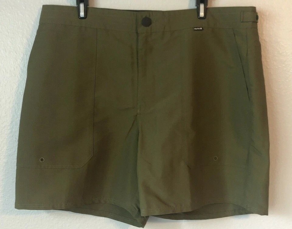 Hurley Mens AJ2631 Trails Fashion 17" Length Walk Sz 36 shorts Olive Canvas