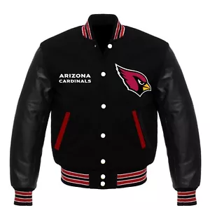 NFL Arizona Cardinals wool body leather sleeves varsity jacket - Picture 1 of 2