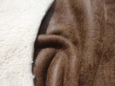 sheepskin shearling leather hide Off White Soft Tight Curly Hair w/Bomber Back - Image 1 of 4