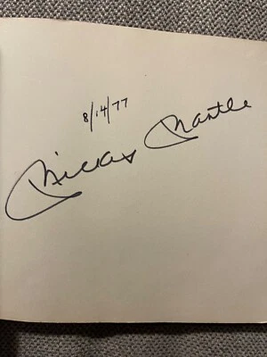 DCC: Mickey Mantle Signed Autographed Paper Book Page JSA Full LOA Yankees HOF - Image 1 of 4