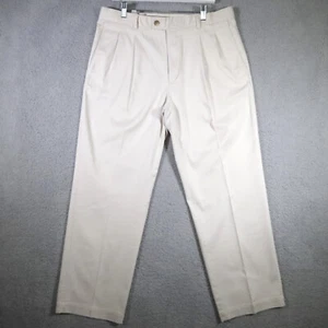 Cutter & Buck Dress Pants Mens Pleated Front Khaki Golf Pants - Brown - Picture 1 of 13