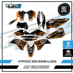 Mid Range KTM EXC 530 2008 2009 2010 2011 Graphics Kit Motocross Stickers Decals - Picture 1 of 5