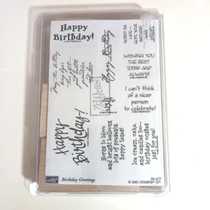 Stampin' Up! Juego de sellos de felicitación de cumpleaños 9 piezas texto de palabras - Imagen 1 de 9