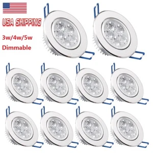 10pcs 3w/4w/5w Dimmable LED Recessed Ceiling Light Downlight Spotlight 110V - Picture 1 of 8