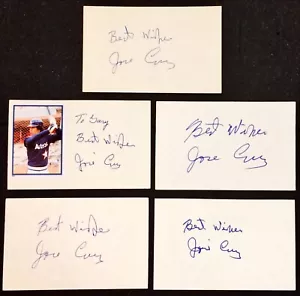 (5) CT LOT - JOSE CRUZ PSA/DNA AUTO INDEX CARD SIGNED - HOUSTON ASTROS - T358 - Bild 1 von 3
