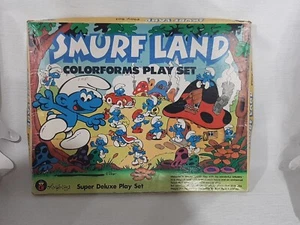 Vintage Smurf Land Colorforms Super Deluxe Play Set 40 Pieces - Picture 1 of 16