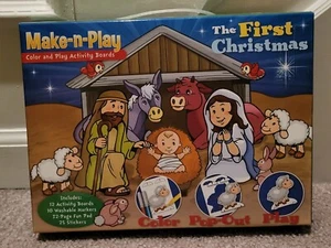 The First Christmas Make-n-Play Color Activity Boards * Markers Fun Pad NEW - Foto 1 di 3