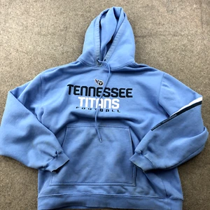 Tennessee Titans Hoodie Mens Large Blue Fleece Spell Out Reebok Y2K - Picture 1 of 9