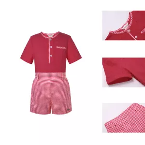Kids Boys Clothes 2Pcs Outfits Shirt + Shorts Size 2 3 4 5 6 8 Check Summer Red - Picture 1 of 12