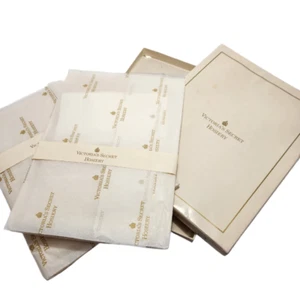 Vintage Victoria's Secret Overknee Strümpfe Gr. M 2 Pr weiß creme Punkte ultra transparent - Bild 1 von 8