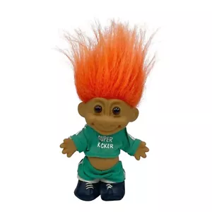 Vintage Russ 5" Fußballspieler grüne Uniform Super Kicker MVP Troll Puppe - Bild 1 von 5